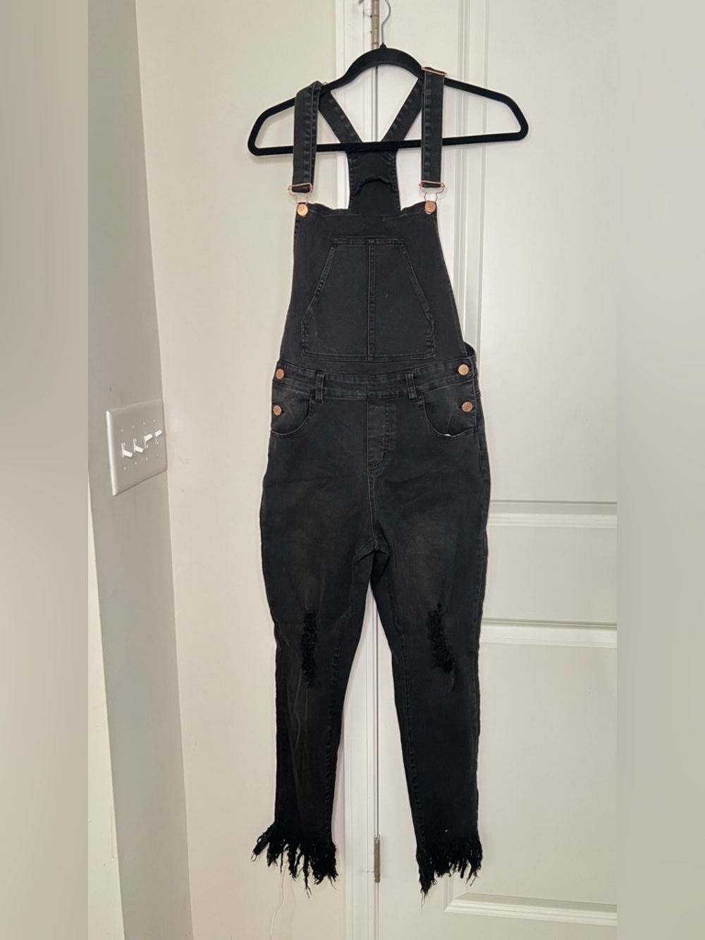 Toast Jeans Women’s Sz S Distressed Overall Jumpsuit Denim Soft Stretch Outdoor